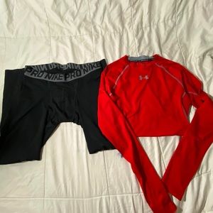 compression shirt with Nike football legging